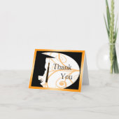 Sinaasappel en zwart silhouet bedankkaart (Voorkant)