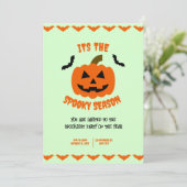 Sinaasappel en Zwart Spooky Halloween, Halloween P Kaart (Staand voorkant)