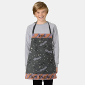 Sinaasappel en Zwart Spooky Schattige Vleermuizen  Schort (Gedragen)