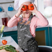 Sinaasappel en Zwart Spooky Schattige Vleermuizen  Schort