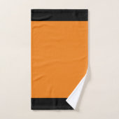 Sinaasappel en zwart sportteam kleuren badhanddoek bad handdoek (Handdoek)