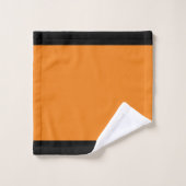 Sinaasappel en zwart sportteam kleuren badhanddoek bad handdoek (Wasdoekje)