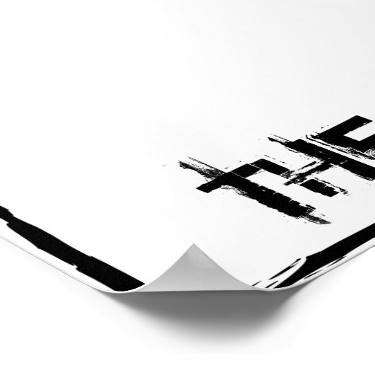 Sinaasappel en zwart Typografie Modern Happy Hallo Poster (Hoek)