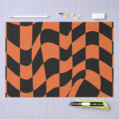 Sinaasappel en zwart vervormd dambord tissuepapier (Craft)