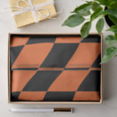 Sinaasappel en zwart vervormd dambord tissuepapier (Geschenk)