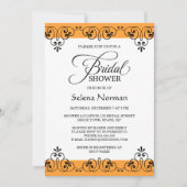 Sinaasappel en zwart vrijgezellenfeest kaart (Voorkant)