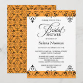 Sinaasappel en zwart vrijgezellenfeest kaart (Voorkant / Achterkant)