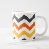 Sinaasappel en Zwart Zigzag Grote Koffiekop (Rechts)