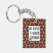 Sinaasappel en zwart zijn vriendelijk sleutelhanger (Voorkant Links)