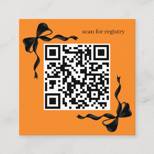 Sinaasappel en Zwarte Bogen Registry QR-code Informatiekaartje (Voorkant)