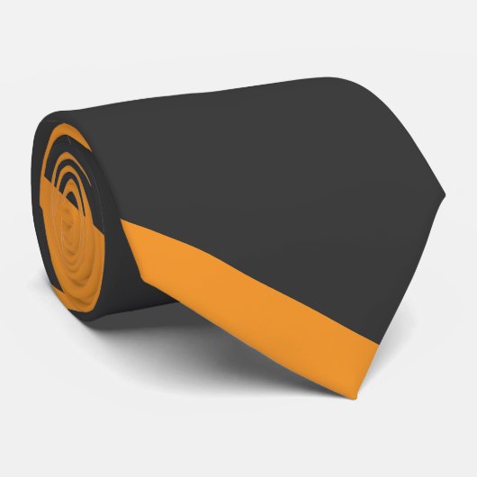 Sinaasappel en zwarte Brede Universiteit Stripe Stropdas (Opgerold)