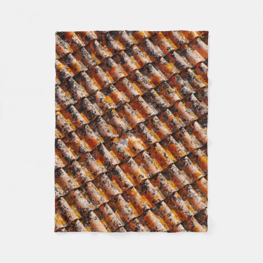 Sinaasappel- en zwarte dakgordels fleece deken (Voorkant)