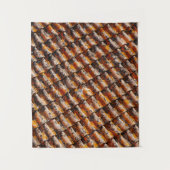 Sinaasappel- en zwarte dakgordels wandkleed (Voorkant)