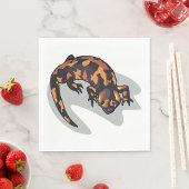 Sinaasappel en zwarte hagedis Napkins Servet