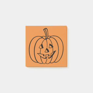 Sinaasappel en zwarte Halloween Jack-O-Lantern pom Post-it® Notes
