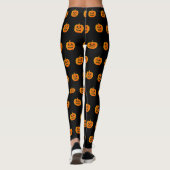 Sinaasappel- en zwarte Halloween-Leggings Leggings (Achterkant)