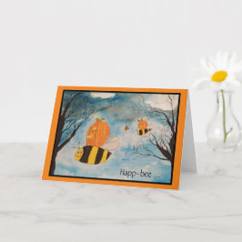 Sinaasappel en Zwarte Jack O Lanterns Halloween Ka Kaart