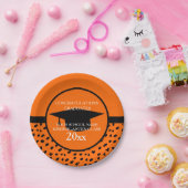 Sinaasappel en zwarte Kindergarten Afstuderen Papieren Bordje (Feest)