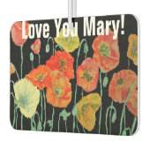 Sinaasappel en Zwarte Klaprozen Naam Auto Geurverf Luchtverfrisser (Links)