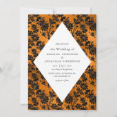 Sinaasappel en zwarte lam Folie bruiloft Kaart (Voorkant)