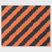 Sinaasappel en zwarte strepen cadeaupapier (Vlak)