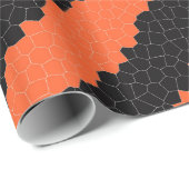 Sinaasappel en zwarte strepen cadeaupapier (Rol Hoek)