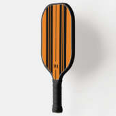 Sinaasappel en zwarte strepen monogram pickleball paddle (Links)