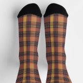 Sinaasappel en zwarte tartan, een warm en trendy m sokken (Top)