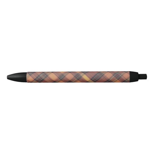 Sinaasappel en zwarte tartan, een warm en trendy m zwarte inkt pen (Voorkant)