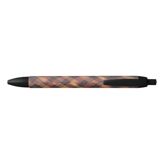 Sinaasappel en zwarte tartan, een warm en trendy m zwarte inkt pen (Achterkant)