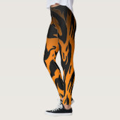 Sinaasappel en Zwarte tijgerstrips Leggings (Links)