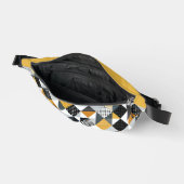 Sinaasappel en zwarte vierkanten en driehoeken heuptasje (Open)