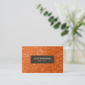 Sinaasappel en Zwarte Wiskunde T visitekaartje (Staand voorkant)