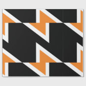 Sinaasappel- en zwartwitpapier cadeaupapier (Vlak)