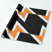 Sinaasappel- en zwartwitpapier cadeaupapier (Uitgerold)