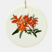 Sinaasappel Epidendrum Orchidee Keramisch Ornament (Achterkant)