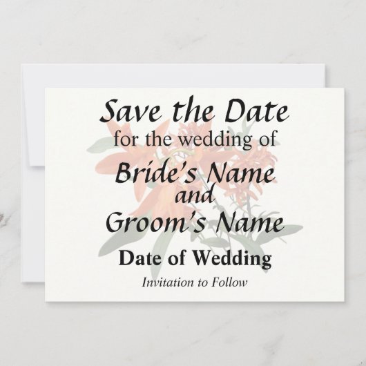 Sinaasappel Epidendrum Orchidee Save The Date (Voorkant)