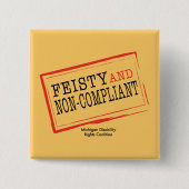 Sinaasappel Feisty Button (Voorkant)