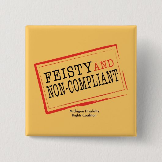 Sinaasappel Feisty Button (Voorkant)