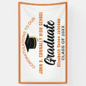 Sinaasappel Felicitaties Afgestudeerde Aangepaste Spandoek (Verticaal)
