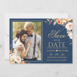 Sinaasappel Floral Foto van het najaar van de avon Save The Date