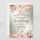 Sinaasappel Floral Golden Lijst Rustic Kaart (Voorkant)