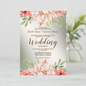 Sinaasappel Floral Golden Lijst Rustic Kaart (Staand voorkant)