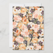 Sinaasappel Floral Pumpkin Thanksgiving Dinner Kaart (Achterkant)