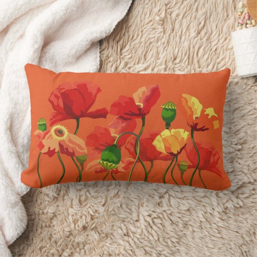 Sinaasappel Floral Sierkussen Kussen (Deken)