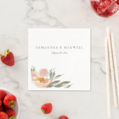 Sinaasappel Floral Waterverf Sjabloon Napkins Servet (Insitu)