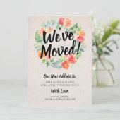 Sinaasappel Floral Wreath We hebben ons verplaatst Kaart (Staand voorkant)