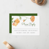 Sinaasappel Florence Waterverf RSVP-kaarten Notitiekaartje (Voorkant / Achterkant in situ)