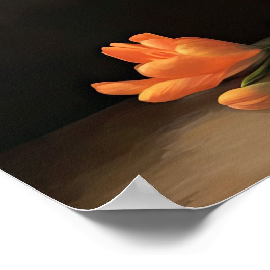 Sinaasappel Freesia Bloemen Art Print Poster (Hoek)