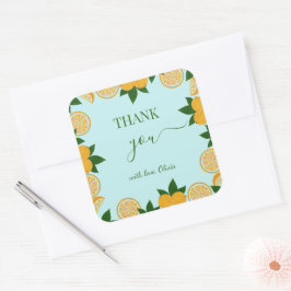 Sinaasappel Fruit Baby shower Gift Vierkante Sticker